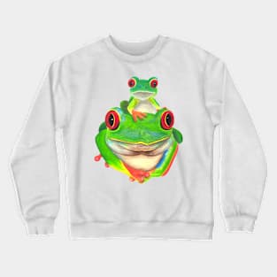 Mommy and Baby Tree Frog :: Reptiles and Amphibians Crewneck Sweatshirt